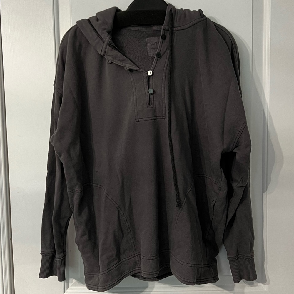 Aerie Beach Weekend Oversized Hoodie Sweatshirt charcoal